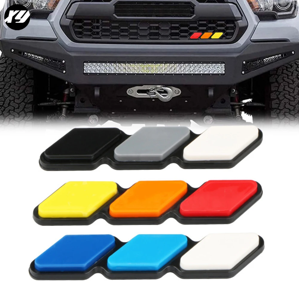 Tri-color 3 Grille Emblem Badge For Tacoma 4Runner Tundra Rav4 Highlander – 5 Color Options