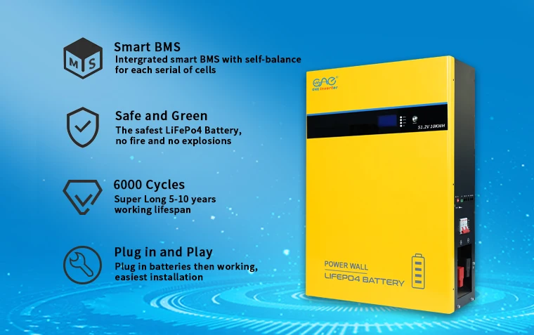 5kw 10kw Lithium Battery 24V 48V Solar Energy 200Ah Power Wall Lifepo4 Pack