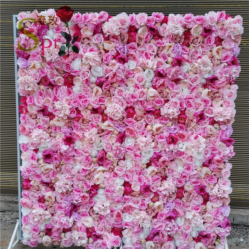 6 Pannelli Fioriti Artificiali Fai Da Te – Rose Di Seta Bianche 60x40 Cm Per Matrimoni, Feste E Pareti - 2