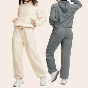 Custom Tracksuit Streetwear Pullover Windproof Casual Loose Hoodie and Jogging Set 2-Piece Women's Sporty Hoodie Sets