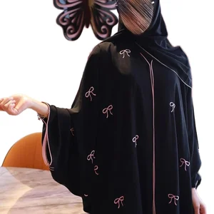 Fabric Designs Muslim Open Abaya Islamic Clothing Women Jilbab Modest Dress Dubai Abaya for Women LR798