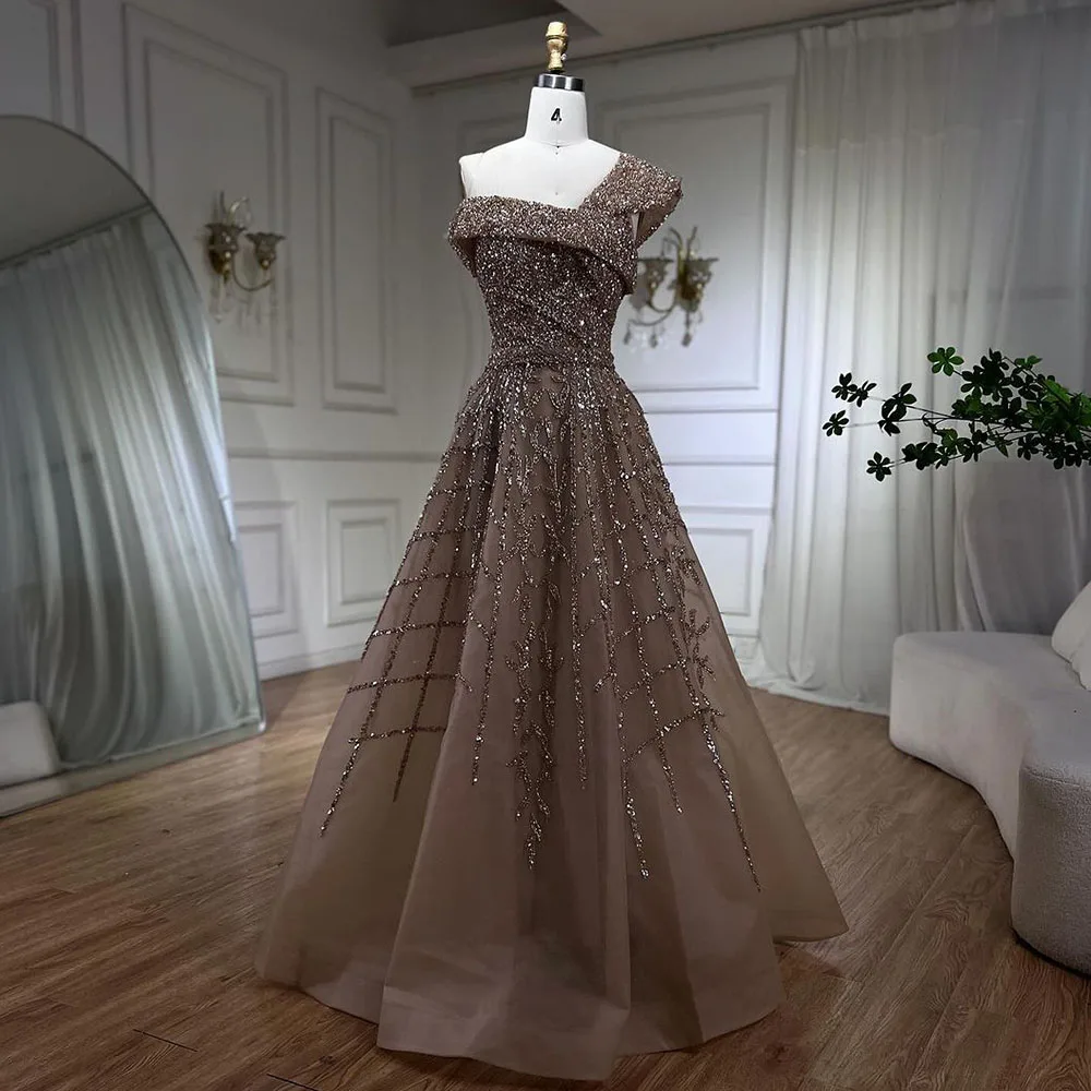 Caramel Beaded a-Line Evening Prom Dresses 2024 Serene Hill LA72224 Caramel Beaded a-Line Evening Prom Dresses 2024 Serene Hill LA72224
