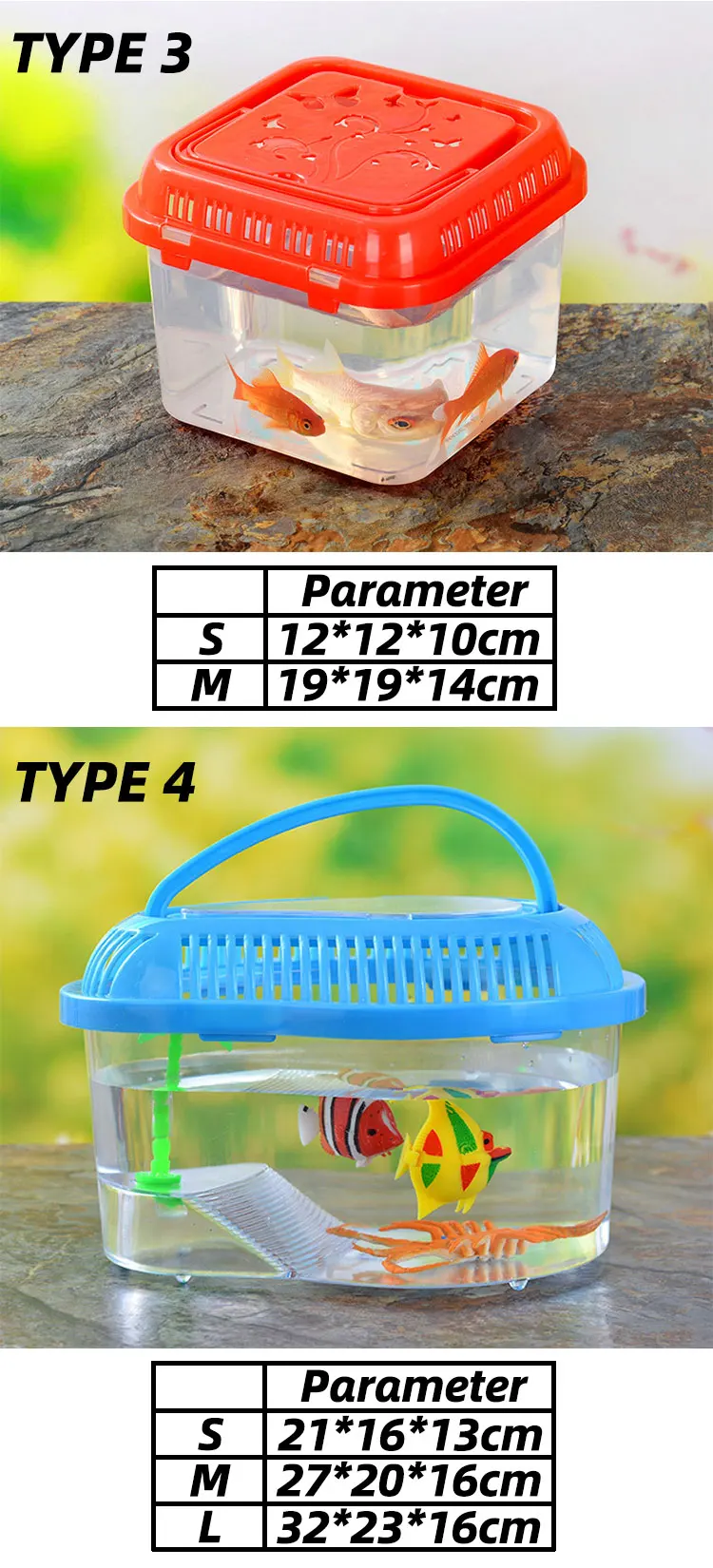 Decoration High Transparency Fish Tank Square Clear Plastic Aquariums