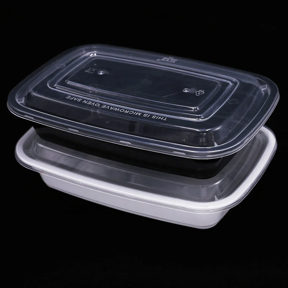 American Style Shape Rectangular PP Fast Food Container Disposable Plastic Take Away Bento Box Meal Container with Lid