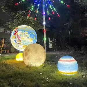 Modern Style 3D Printed Globe Shape Light Color Changing Plastic Led Globe Light