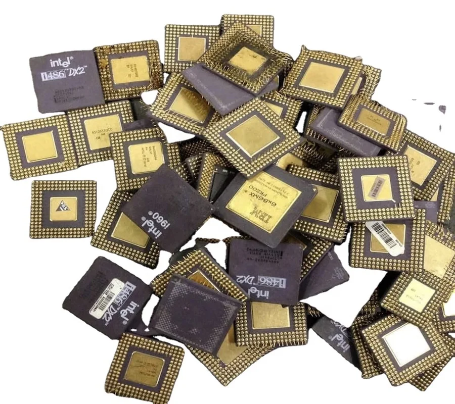 Gold Plated Cpu Pins Ceramic Processor Scrap And Trimmed Gold Ram