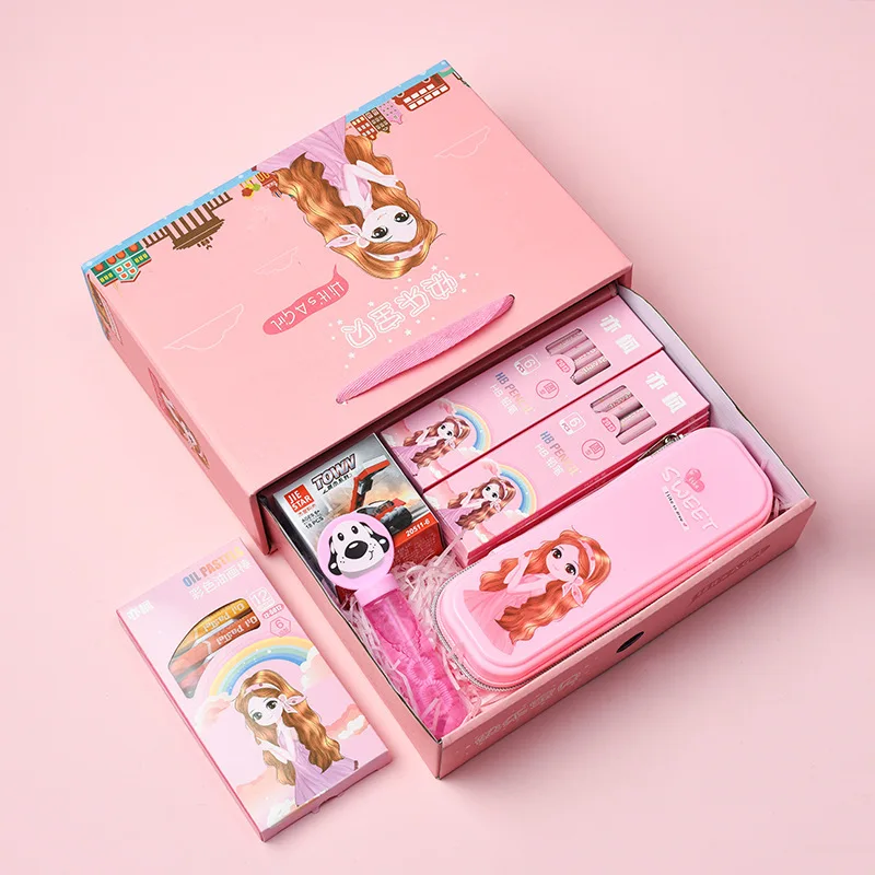 Children's Kindergarten School Supplies Cartoon Gift Box Students Boys Girls Stationery Set