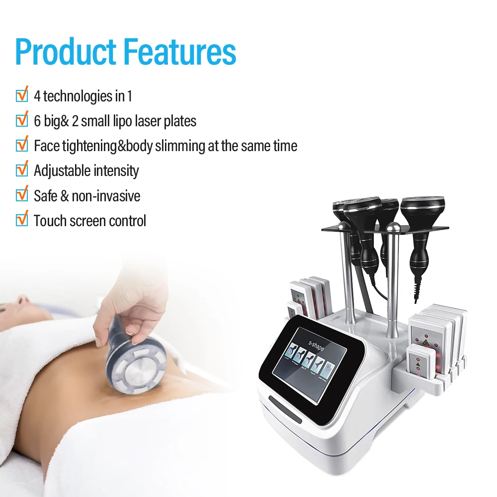 Cavitation RF Slimming Machine 本体 Portable 6 in 1 Ultrasonic Rf s Body Shape Cavitation Slimming