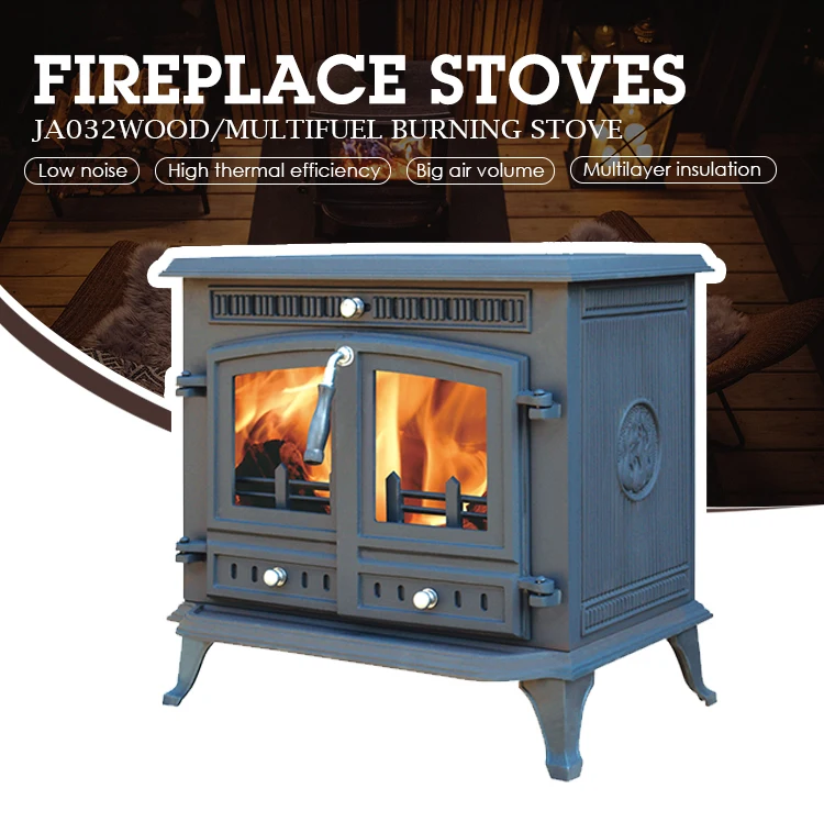 Large Front Glass Cast Iron Wood Burning Stove Manufacturers and