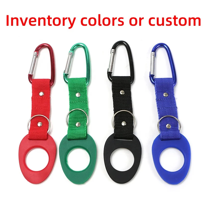 10 Pack Silicone Bottle Clips With Aluminum Hook - Carrying Clip For Water Bottles, Hiking, Camping