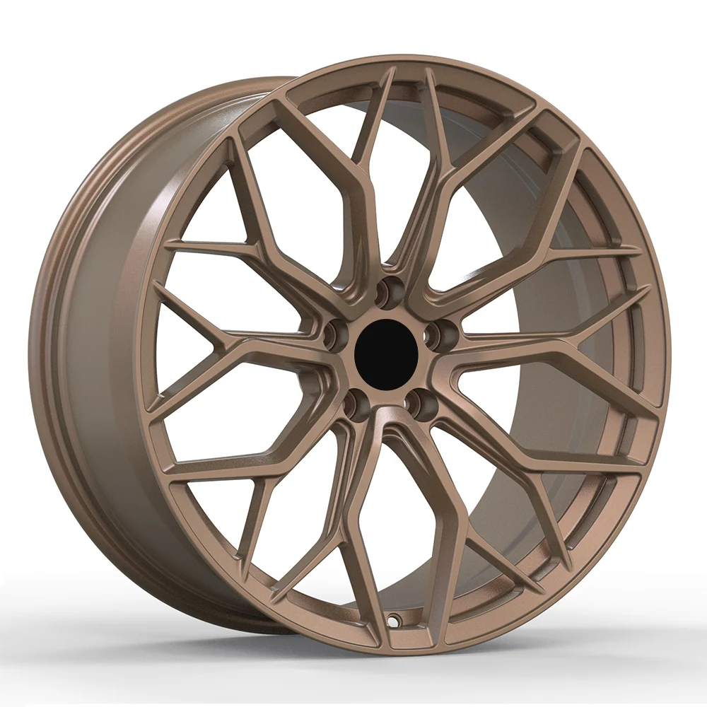 Customized Multi Spokes Car Alloy Wheels 20 Inch 5/114.3 5 Holes Bronze Forged 1 Piece Monoblock Rims for Tesla Model Y