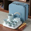 Ru kiln blue tea set D
