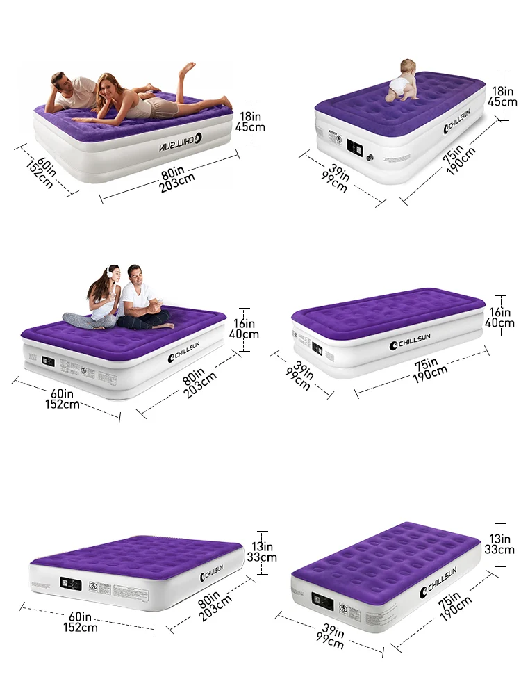 Chillsun Zearna Manufacturer Multiple Size Inflatable Bed Home Portable