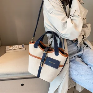 Kalanta 2026 Sac Fashion One Shoulder New Vegetable Basket Cross Bady Bag Messenger Bag Lady Canvas Bucket Handbag