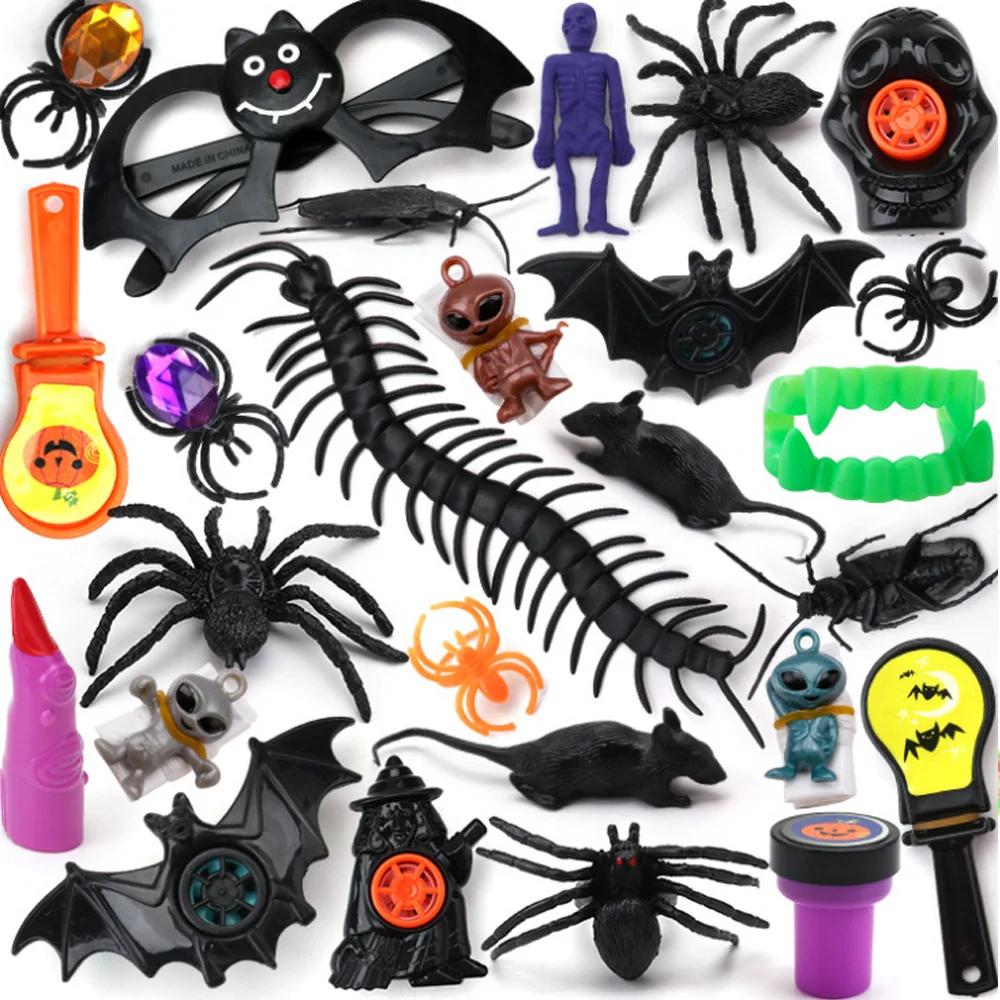 Маленький ассортимент BX321 для Хэллоуина для детей, пластиковые игрушки для шуток, для вечеринок, коробка для сокровищ для мальчиков и девочек