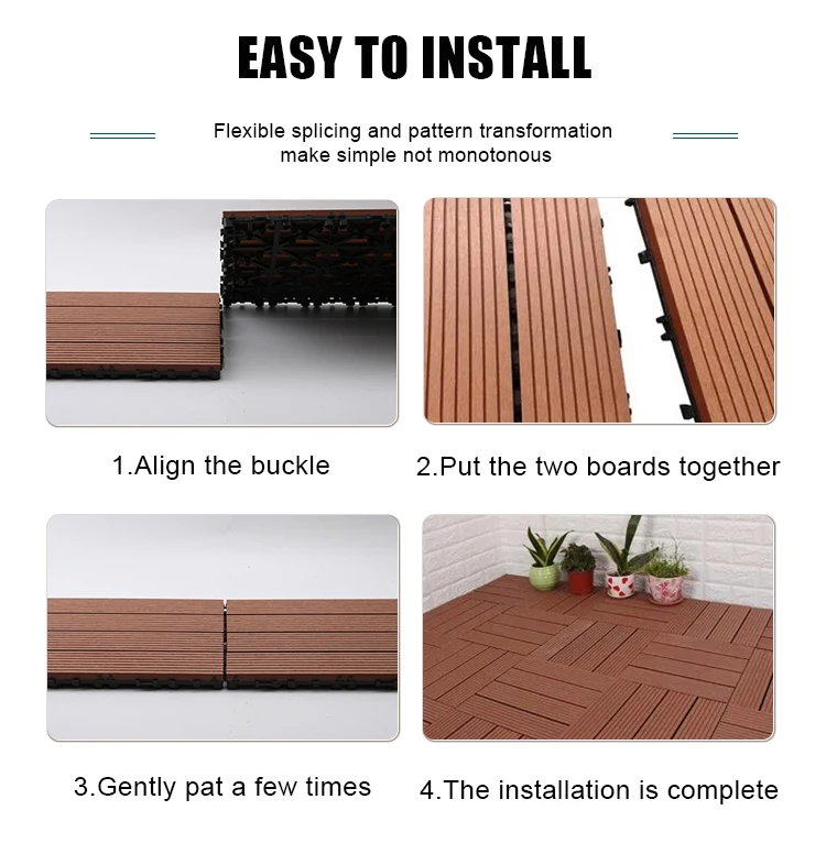 2024 New Interlocking Wpc Composite Decking Outdoor Terrace Floor