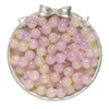 Two-tone glass imitation jade beads - yellow and purple