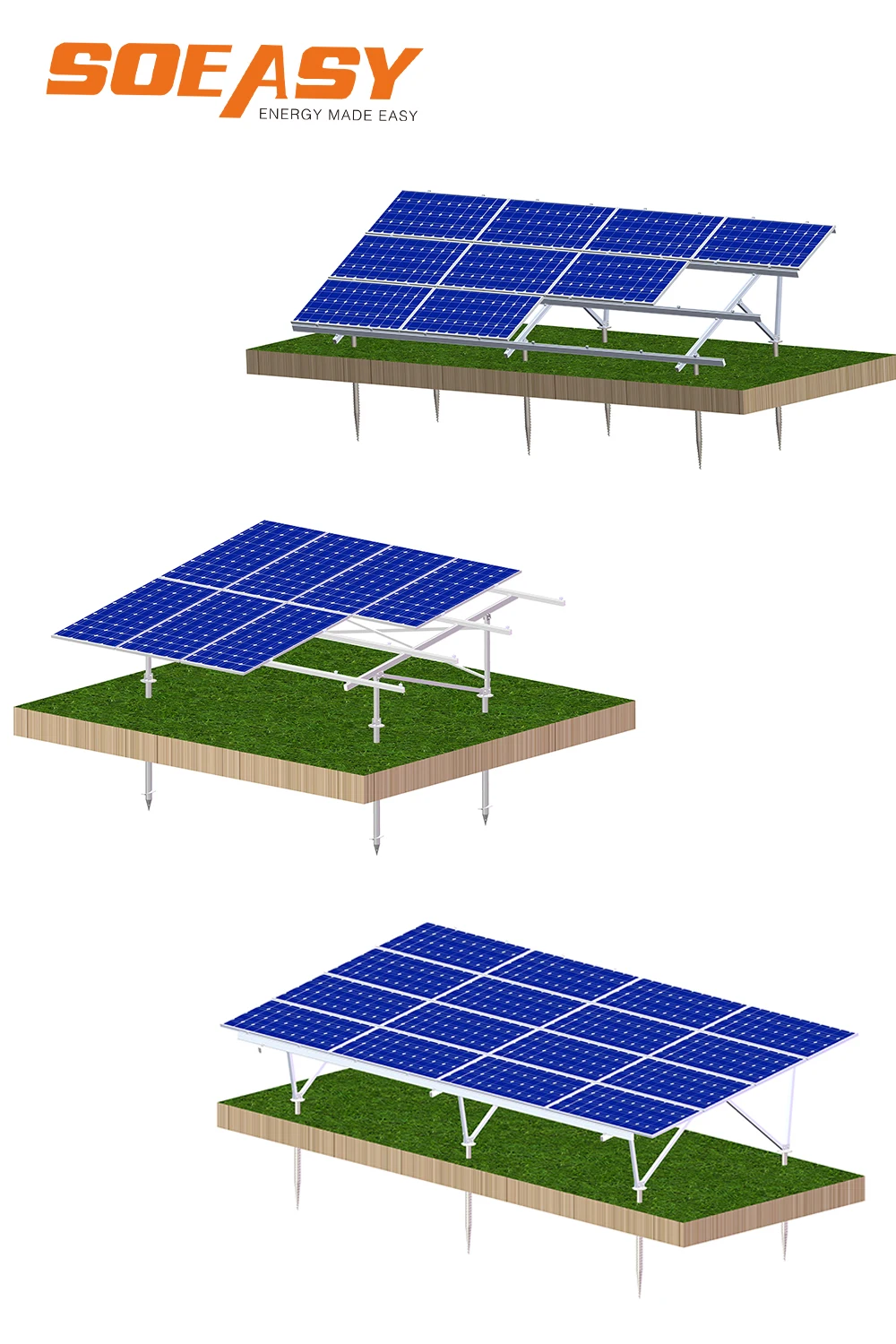 Soeasy Pv Profile Aluminium Mounting Rail Adjustable Solar Panel Tilt ...
