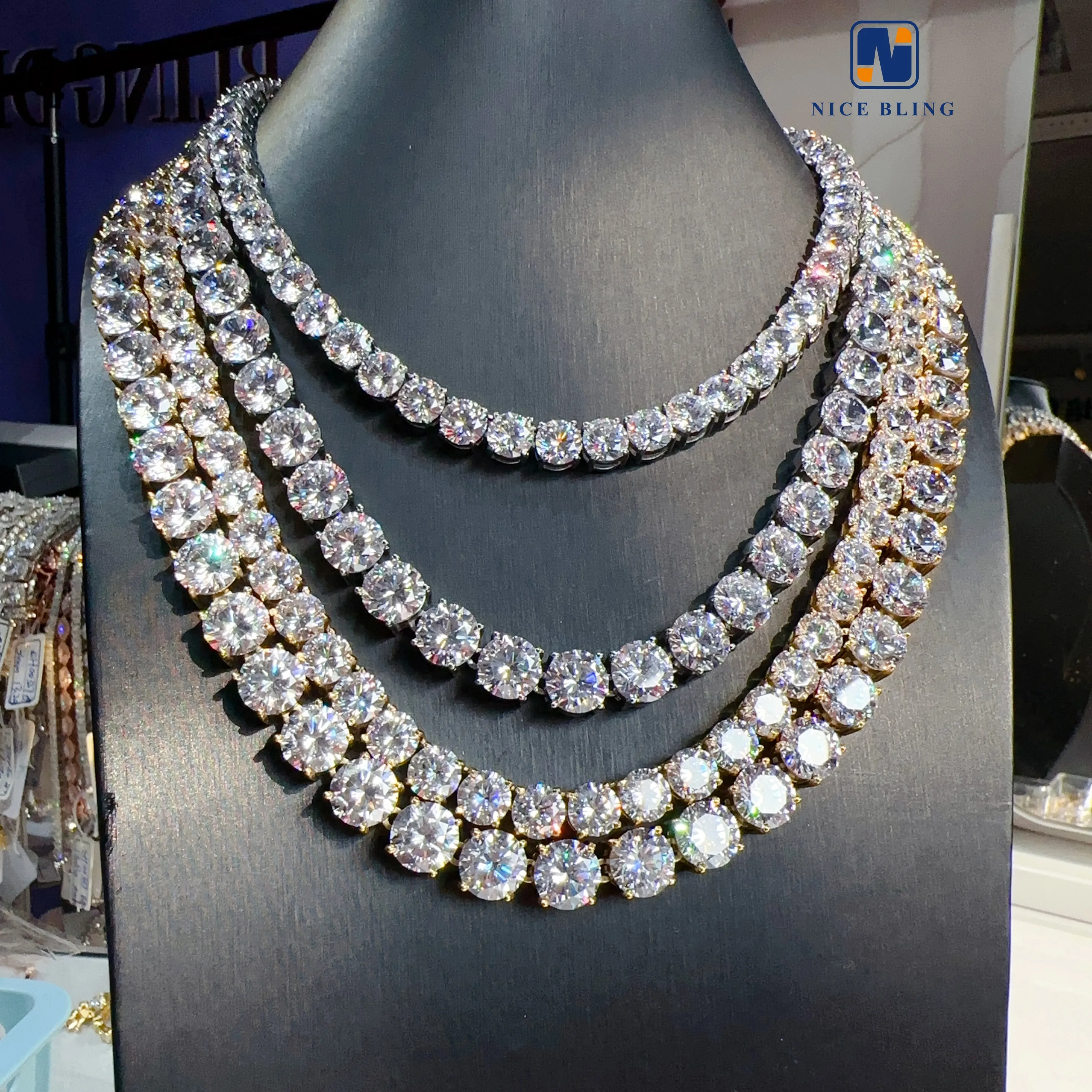 Wholesale Price 316l Stainless Steel Tennis Chain 8mm 10mm 5a Cz