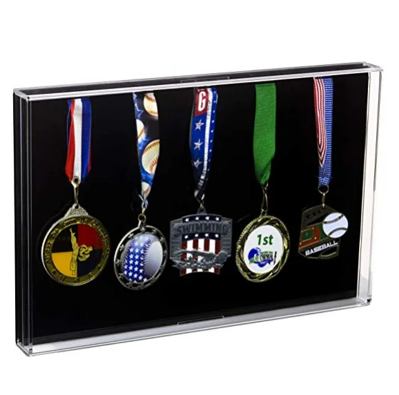 PIN Badge & Medals Display Case Acrylic Plastic L=150mm x W=150mm x Dpt=20mm 