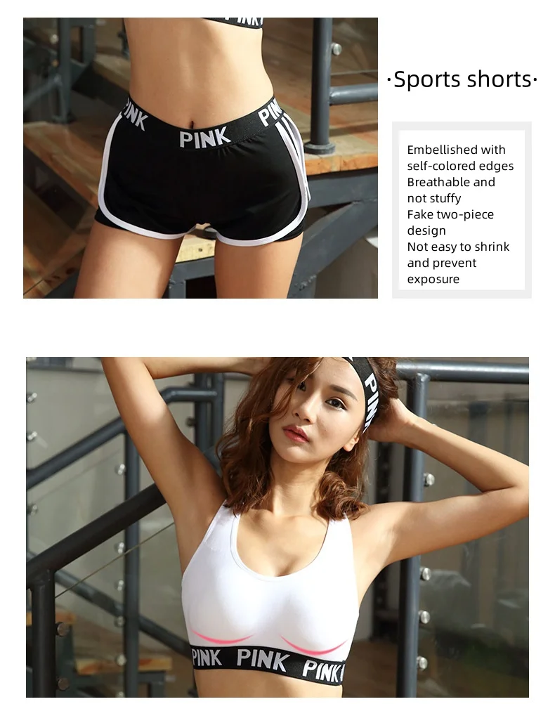 Hot sell Girl Knitted English letters elastic band Spandex / Nylon sports bra fitness yoga Sports Bras For Summer Outdoor  woman factory