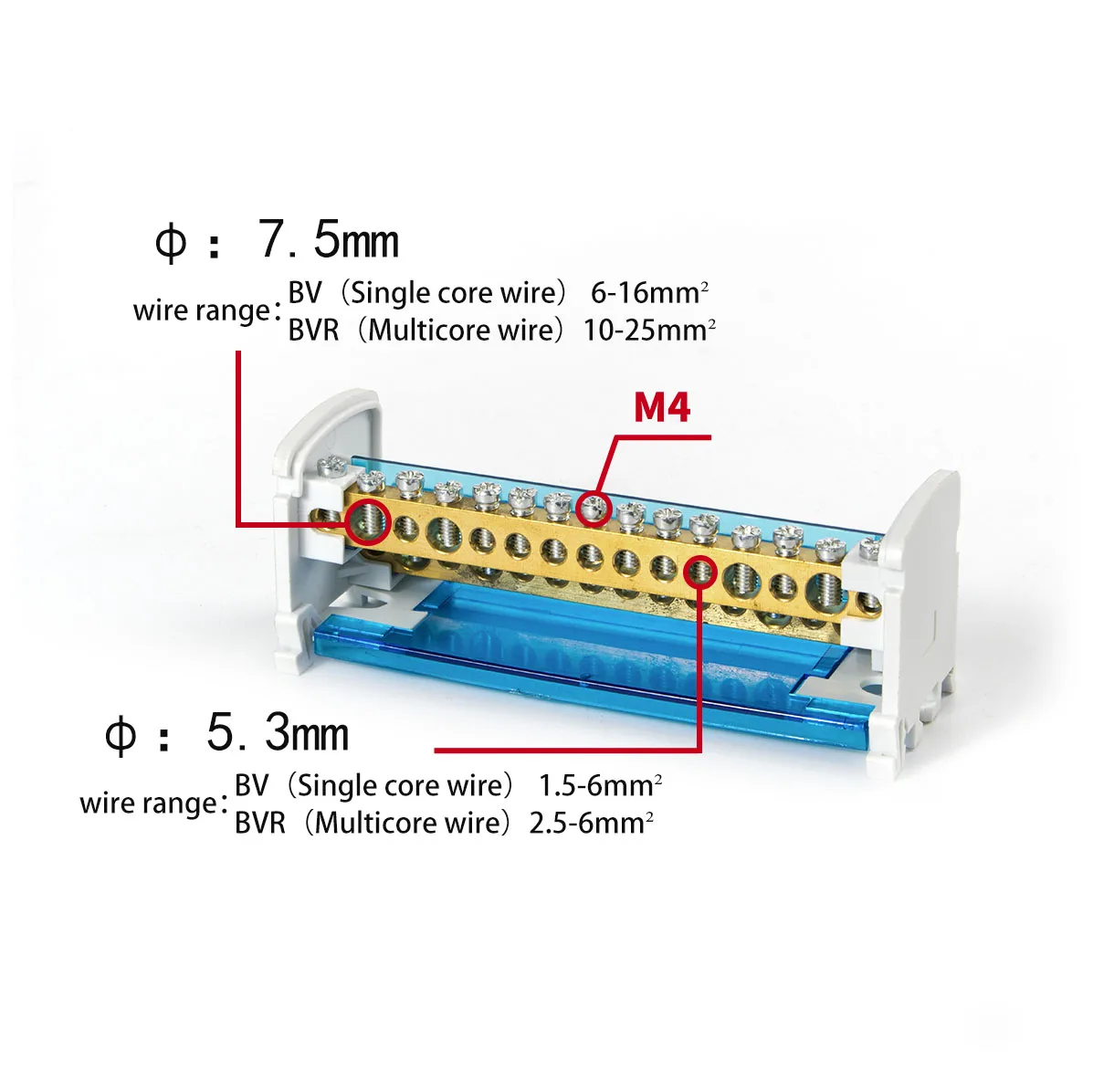 Multilayer Terminal Block Connector Din Rail Brass Terminal Blocks 500v