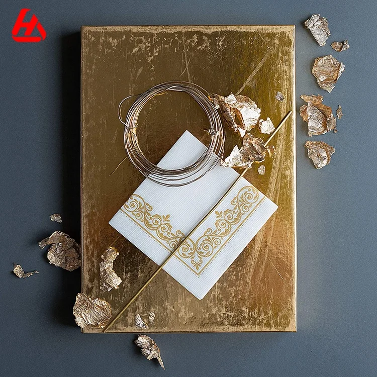 Белые с золотом Цветочные бумажные Коктейльные салфетки Airlaid для свадебного