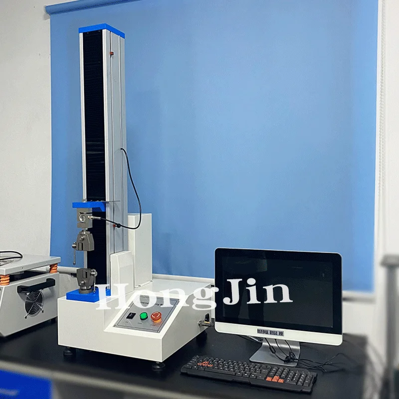 Hong Jin Customized Computerized Single-column Servo Rubber and Plastic Belt Tension and Compression Tensile Testing Machine