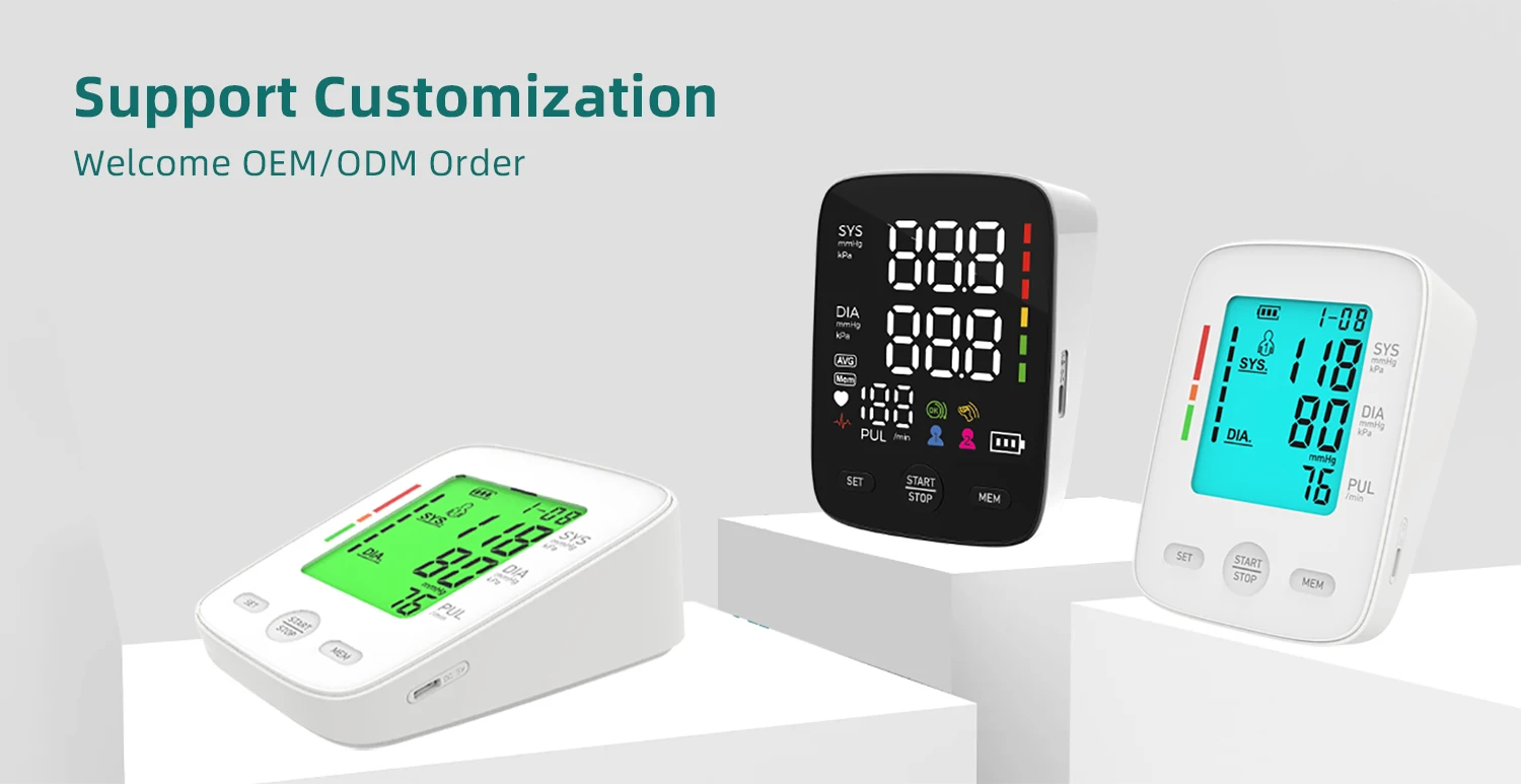Smart Upper Arm Blood Pressure Monitor Adjustable Cuff Large Arm Friendly Bluetooth Blood Pressure Machine