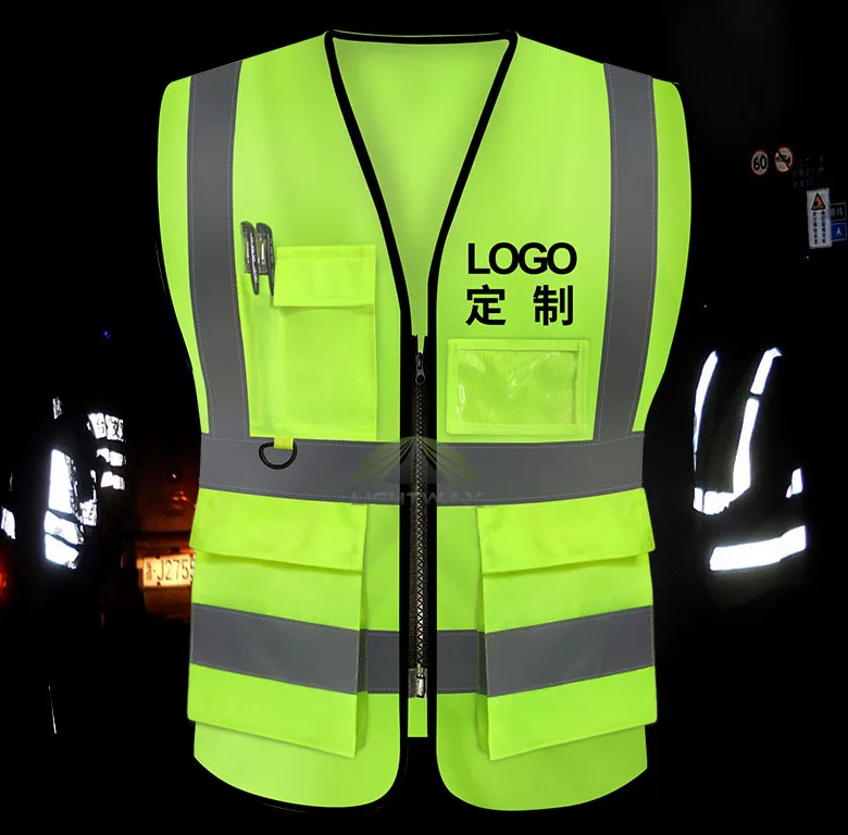 ANSI Class 2 High Visibility Polyester Workwear Safety Vest with ...