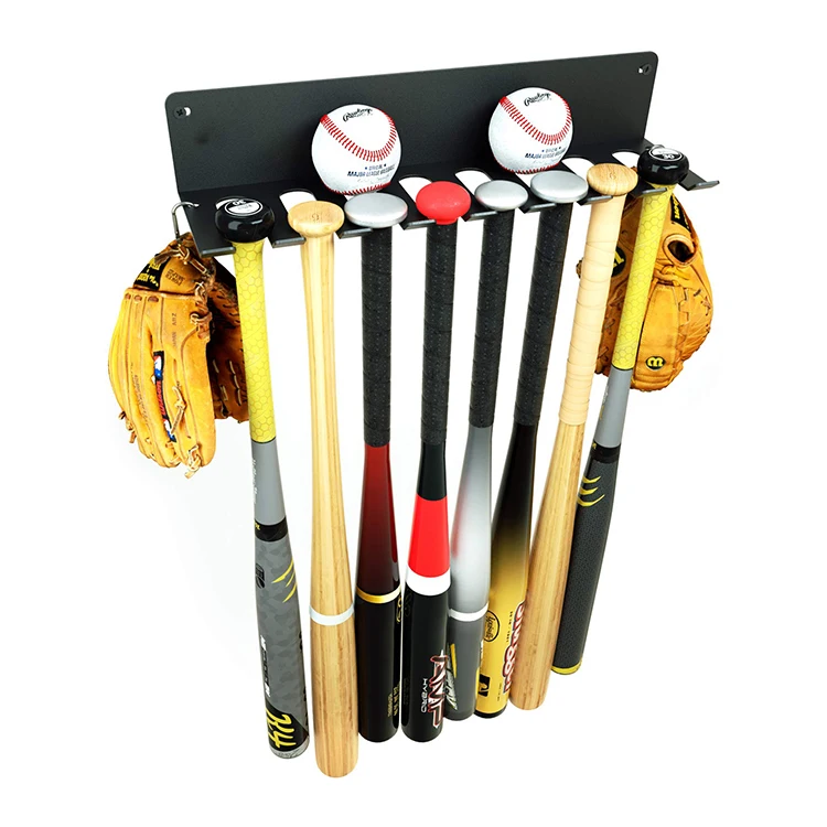 Jhmech Wall Mountc Baseball Bat Rack For Home Field Storage Hardware