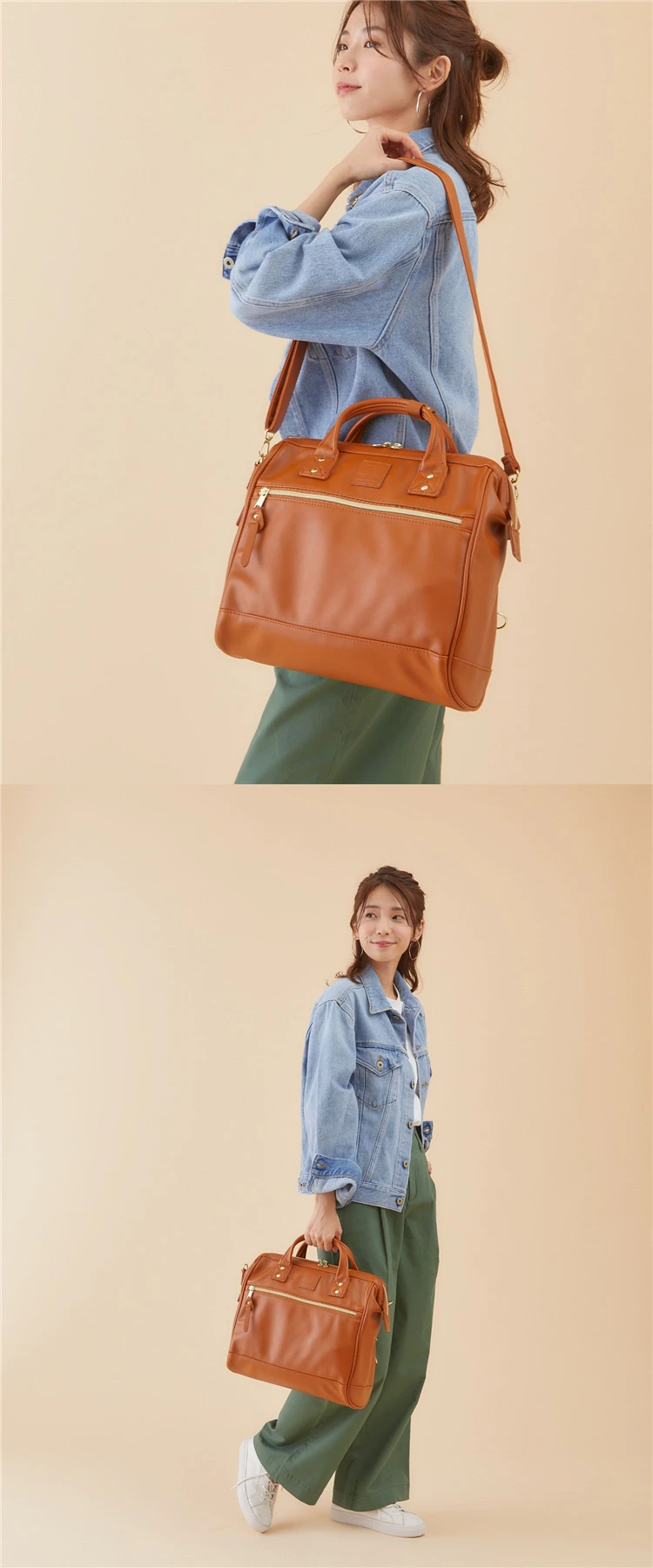 Japanese Leather 3WAY Boston Cross Sling Shoulder Bag Handbags Unisex Mochilas travel school college Backpack Minimalist Bolsos