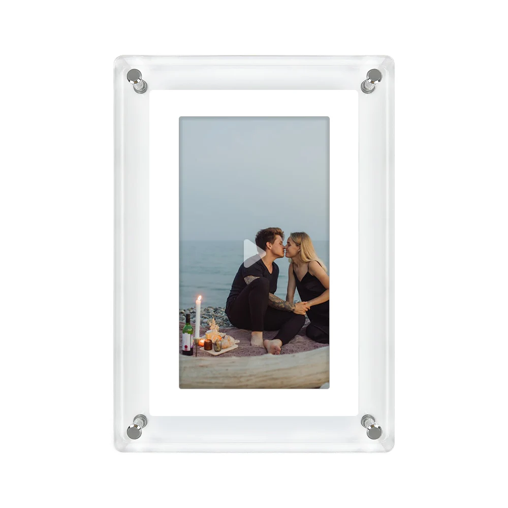 7 Inch IPS 4GB Memory Floating Magic Mirror LCD Digital Photo Frame Make up Acrylic Playing Video Pictures