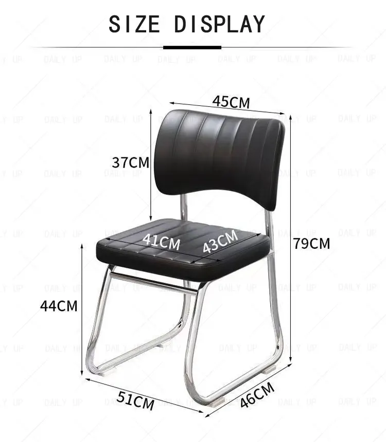 Stackable Faux Leather Office Chair With Thick Cushion Ergonomic Backrest Upholstered Computer Chair For Meeting Conference