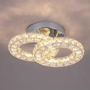 Ring Circle Ceiling Chandelier Lamps Corridor Flush Mount Small Ceiling Lamps Changeable 3 Colors