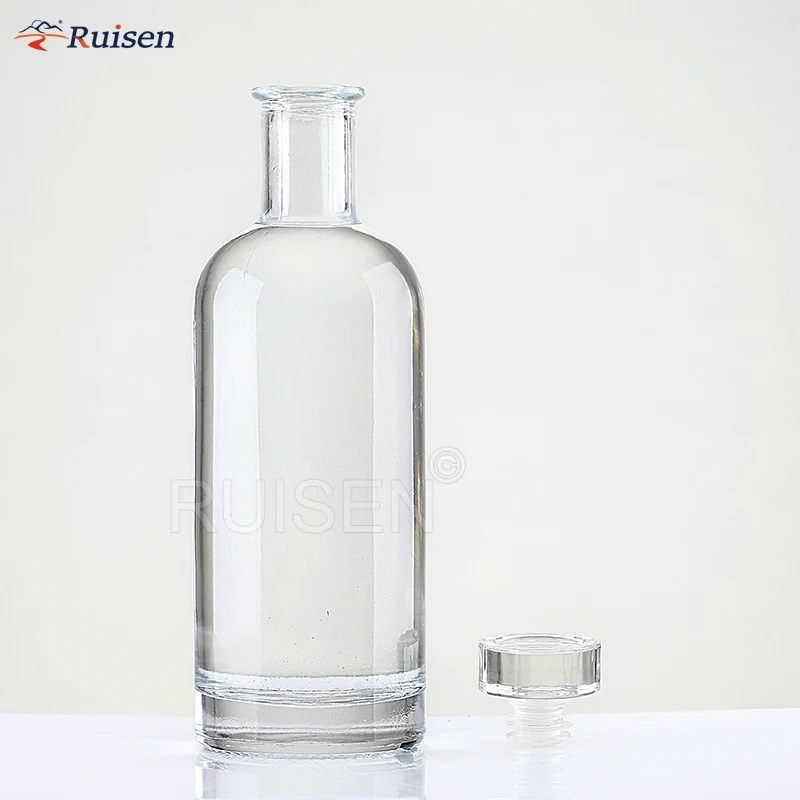 Nice 500ml 750ml  Clear Round Shaped Wine Glass Bottle Water Glass Bottle