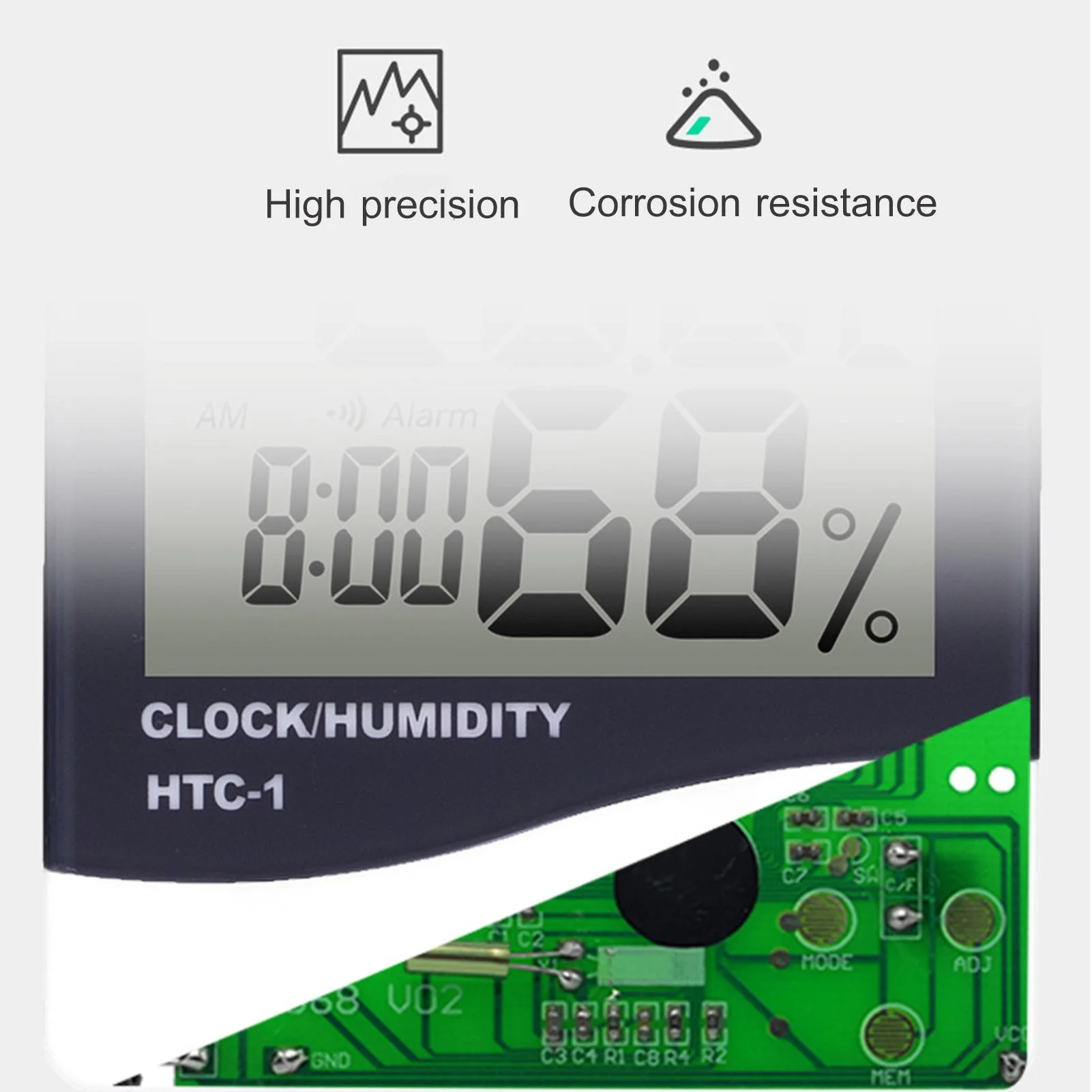 HTC-1 Indoor Room Electronic Temperature Humidity Meter Digital Thermometer Hygrometer Weather Station Alarm Clock Thermometer