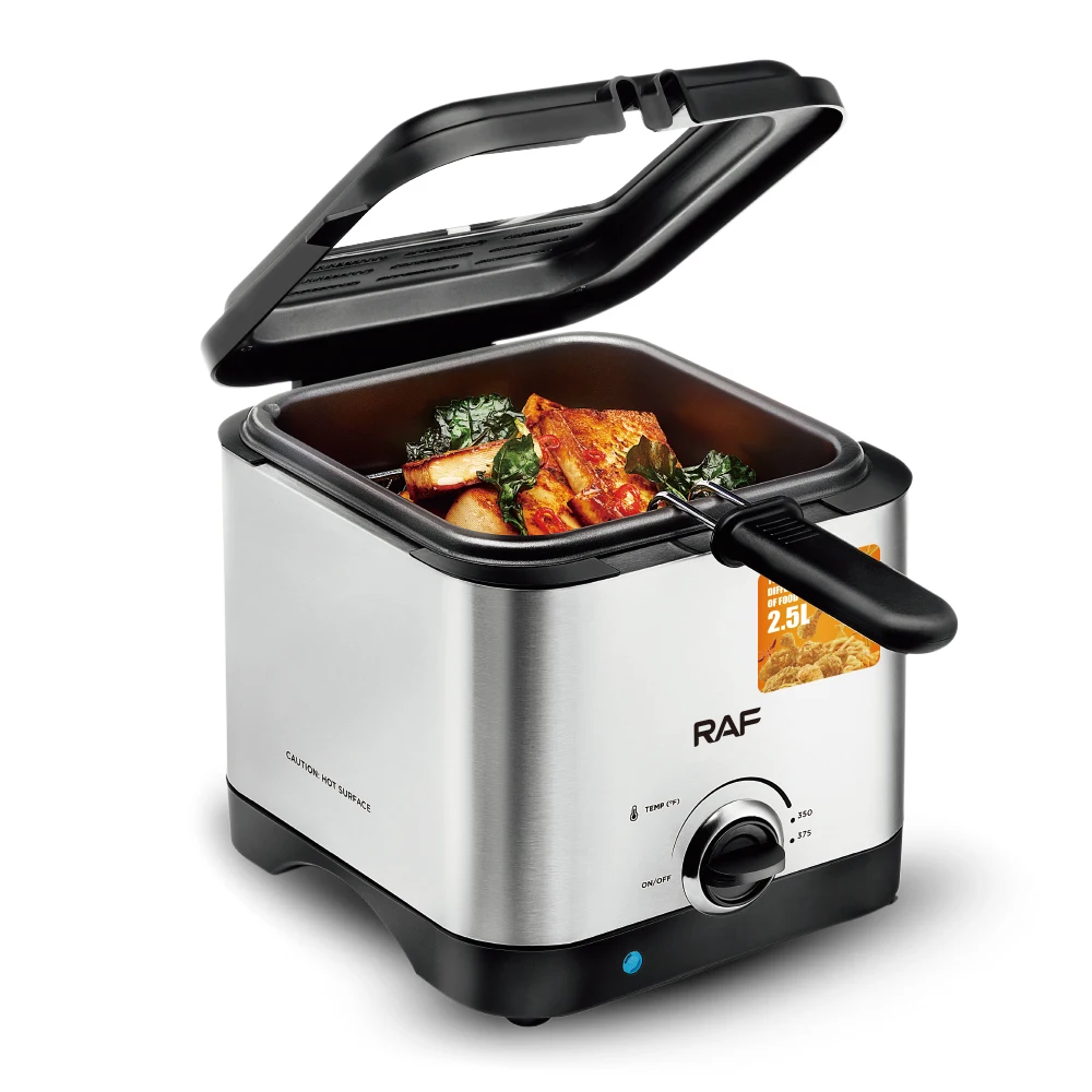 ◉※前Hd1001 未使用保管品 RAF Deep Fryer 電気フライヤー 1000W Electric Deep Fryer with 2L Capacity, Thermostatic Control