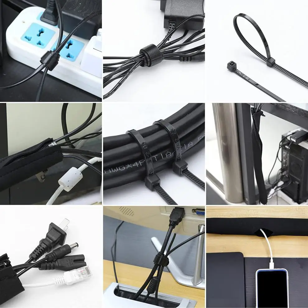 173 Pcs Cable Management Organizer Kit Cord Management Organizer Kit