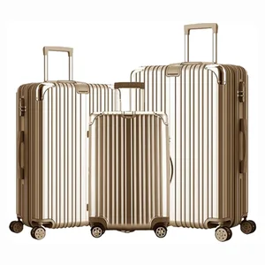 custom logo Large Capacity Carry-On Three-Piece Luggage Set Rolling Travel Suitcase Wholesale Customization