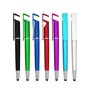 3 in 1 Multiuse Ballpoint Pen with Custom logo Printed Promotion Stationery Stylus Ball Pen with Phone Stand