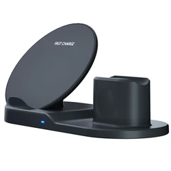 Лидер продаж на Amazon 2021 беспроводное зарядное устройство Qi портативная зарядная станция 3 в 1 для iPhone наушники Air