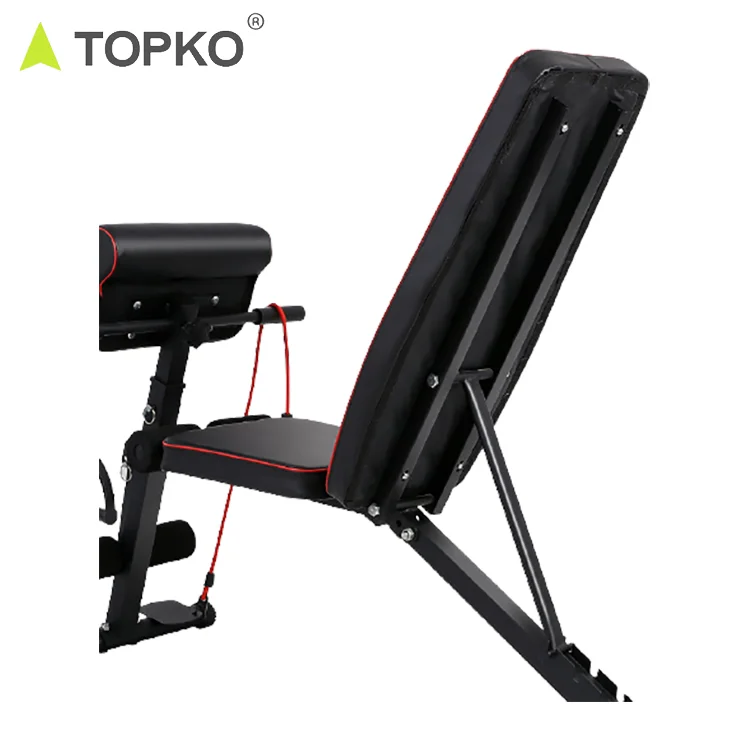 TOPKO Fitness Adjustable Strength Training Bench for Body Workout with Fast Folding Gym Equipment Weight Bench