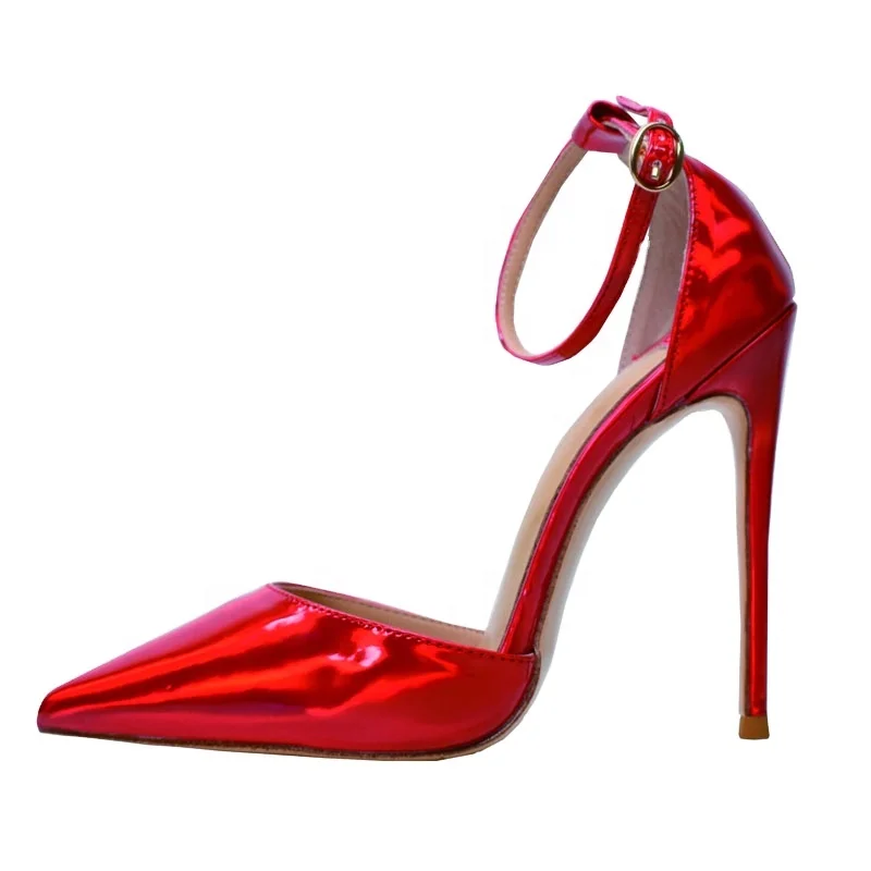 Wholesale Leather Pumps Women Pointed Red Heels 12cm Ankle Strap Female Patent Sexy High Heels Wedding Shoes Party Summer 2020 Buy Red Heels Wedding Shoes Women High Heels Product on Alibaba