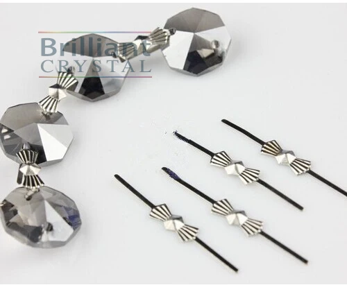DIY Brass butterfly Bowtie Clips for Brilliant Crystal Beads Curtain Accessories Chandelier Lighting Lamp Connectors