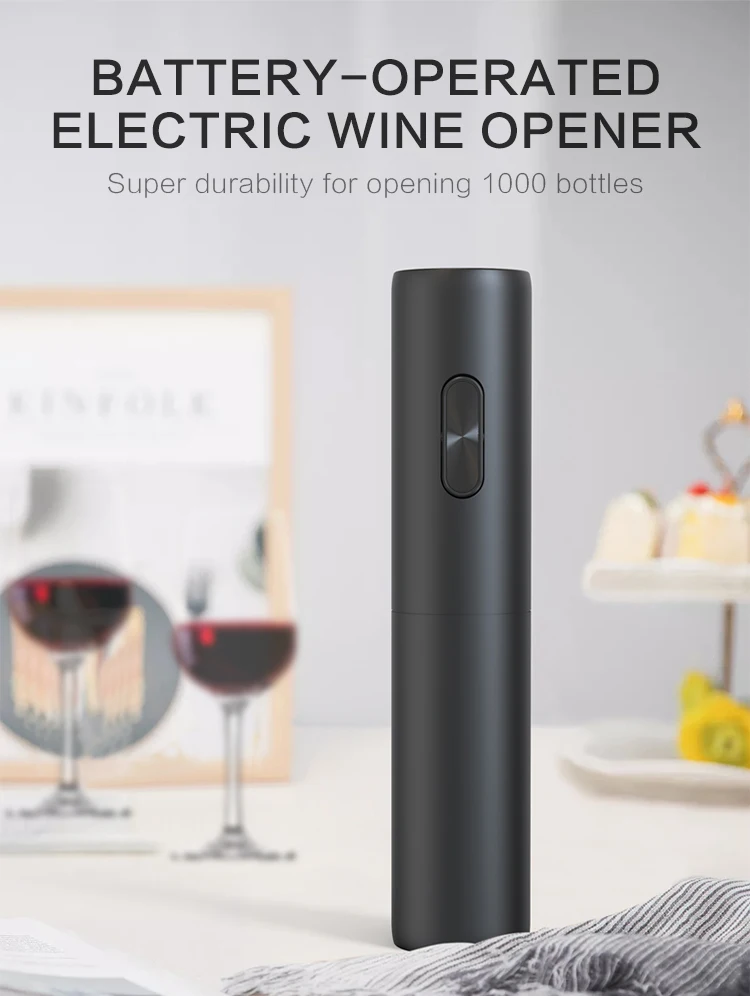 Eco-Friendly Electric Wine Opener Automatic & Stylish Red Wine Bottle Opener Convenient Stainless Metal Design with OEM Logo