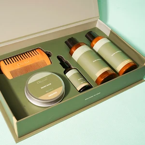 2026 Custom Beard Comb Logo Private Label Soften Beard Wash Products Set, Beard Care Growth Balm Kit