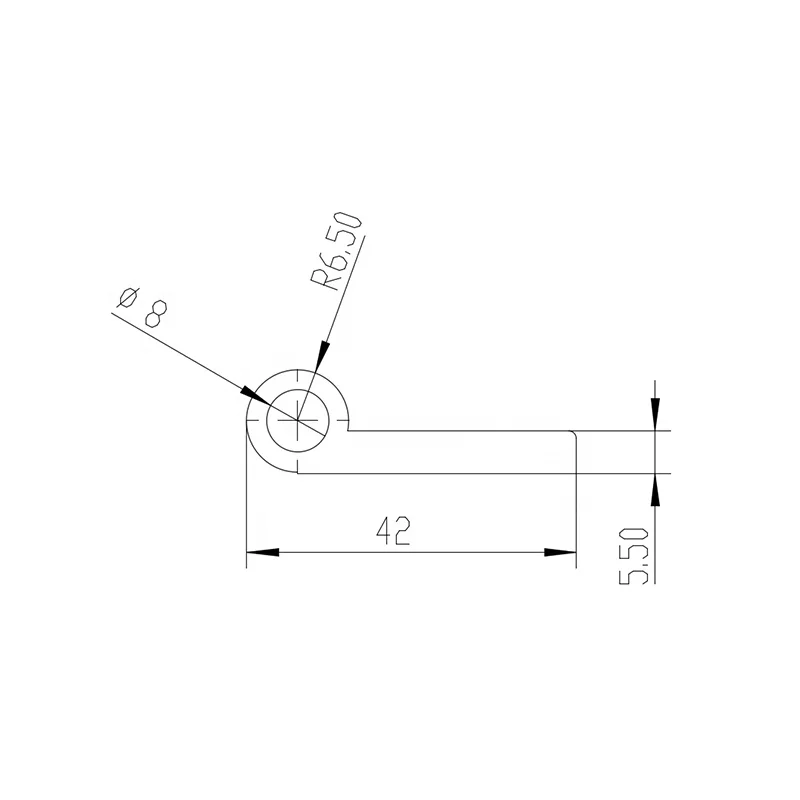 Hinge  Profiles Material #9041 clear Anodized Aluminum Profile Making Aluminum Hinge Length 42mm