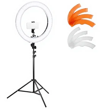 For 18" SMD LED Ring Light Kit Aluminum Alloy 78.7-inch Light Support Hot Shoe Phone Holder for Photo/Video (No Carrying Bag) detail image