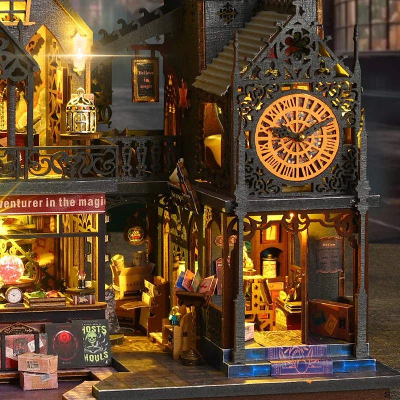 3D Wooden Diy Miniature Doll House Furniture Holo Magic City Micro Landscape Scene Castle Kit